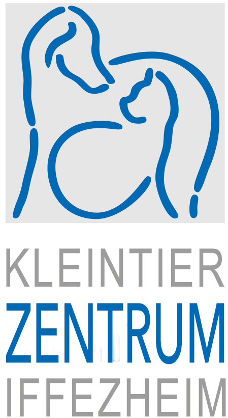 Gezeichneter Hund und Katze mit Schriftzug Kleintierzentrum Iffezheim